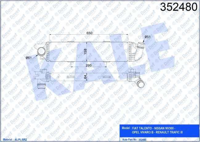 42-3521 Turbo Radyatoru (Intercooler) Renault Trafic Iii 1.6 Dci 2014-